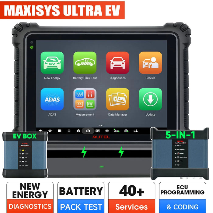 Autel Maxisys Ultra EV (Global Version) Electric Car Diagnostic Scanner, High-Voltage System Diagnose & Battery Pack Test, Online ECU Programming / Coding, Topology Map, 40+ Services, Limited-time Free MSOAK Scope