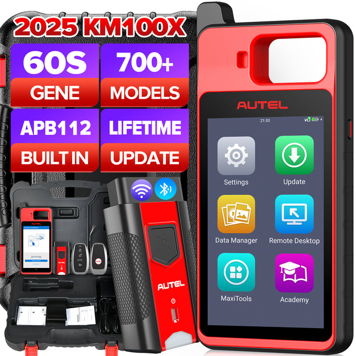 Autel MaxiIM KM100 / KM100X Universal Key Generator Kit, Key Fob Programmer Immobilizer Tool for Transponder & Key Creation and IMMO Learning