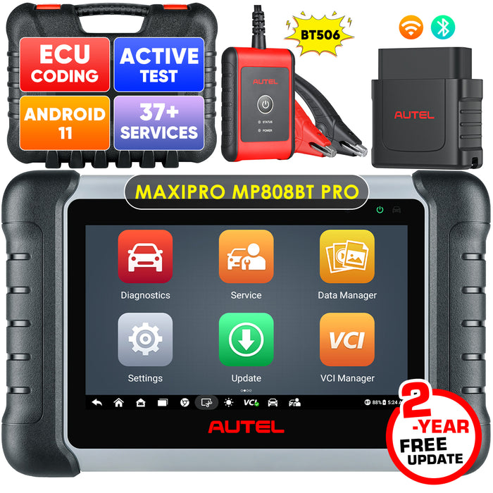 【2-Year Free Update】Autel MaxiPRO MP808BT PRO Wireless Diagnostic Scanner with BT506