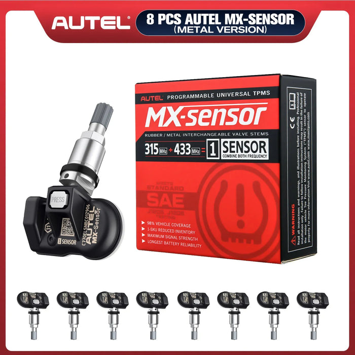 Autel TPMS MX-Sensor 315MHz & 433MHz 2in1 Tire Pressure Sensors Summer Tire Exchange Universal Clamp In