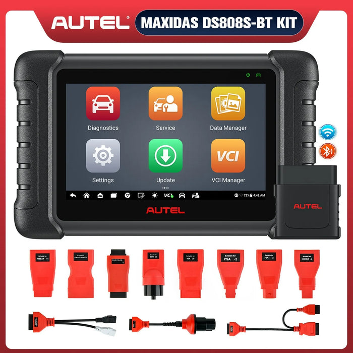 Autel MaxiDAS DS808S-BT KIT Full System Diagnostic Scanner with OBDII Adapters, Android 11, Bi-Directional Control, Advanced ECU Coding as MS906 Pro, Upgraded Ver. of DS808/MP808