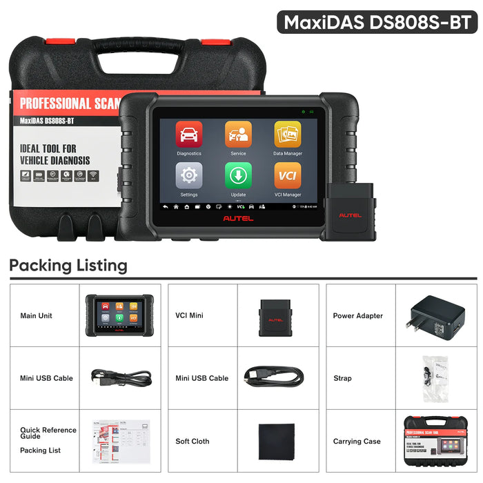 Autel MaxiDAS DS808S-BT OBD2 Diagnostic Scanner with Android 11, Advanced ECU Coding, Bi-Directional Control, Support Multi-Language, 36+ Services, Upgraded Ver. Of DS808/MP808