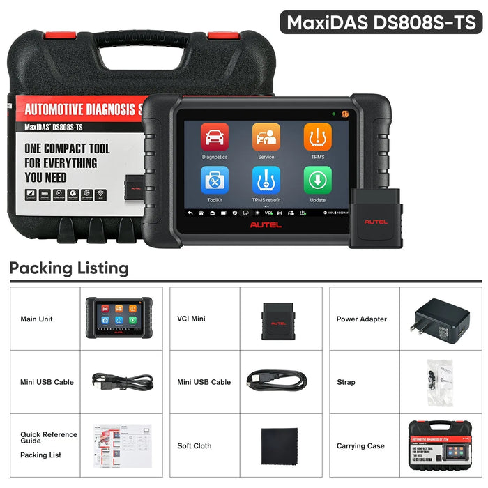 Autel MaxiDas DS808S-TS Wireless TPMS Diagnostic Tool, Complete TPMS Programming, OE-Level All Systems Diagnosis, 30+ Services, Upgraded of MP808S/ DS808TS/MP808TS