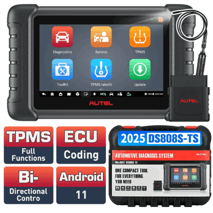 Autel MaxiDas DS808S-TS Wireless TPMS Diagnostic Tool, Complete TPMS Programming, OE-Level All Systems Diagnosis, 30+ Services, Upgraded of MP808S/ DS808TS/MP808TS
