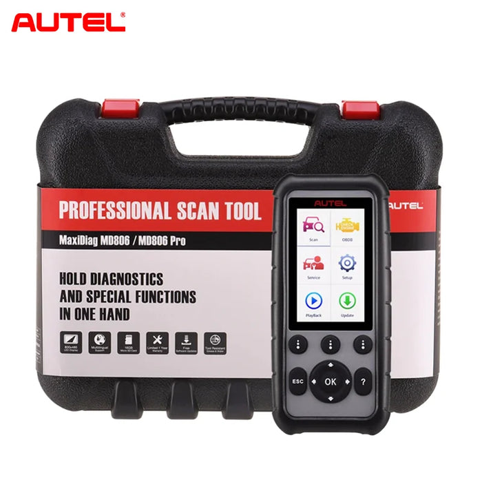 Autel MaxiDiag MD806 OBD2 Scanner ABS, SRS, Transmission, and Engine 4 System Diagnostic Scan Tool