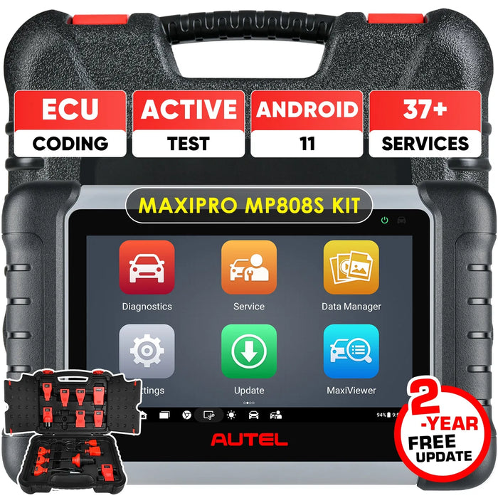 【2-Year Free Update】Autel MaxiPro MP808S Kit Automotive Diagnostic Scan Tool with Bi-directional Control and Full Set Conneter Same as DS808k (Upgraded Ver. of MP808/MP808K)