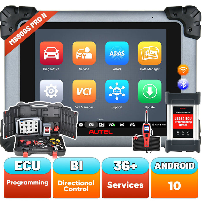 Autel MaxiSys MS908S Pro II Diagnostic Scan Tool, 2025 Newest Scanner with ECU Programming/ Coding, 36+ Services, Active Tests, Full Systems, Android 10, FCA Autoauth, Upgraded MS Elite/ MS908S Pro