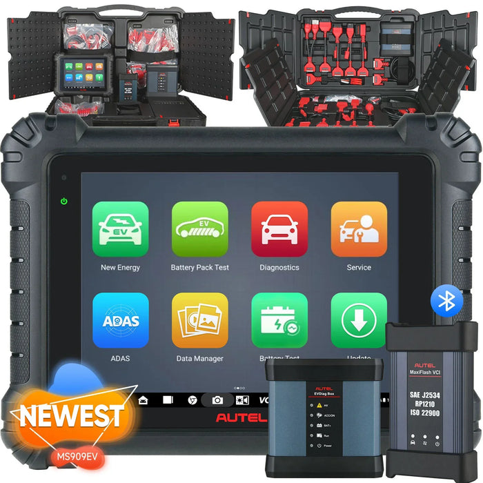 Autel Maxisys MS909EV Intelligent EV Diagnostics Scanner with MaxiFlash VCI/J2534, High-Voltage System & Battery Pack Diagnostics, ECU Programming & Coding, Topology 2.0, 40+ Services, Same as Autel Ultra EV, Limited-time Free MSOAK Scope