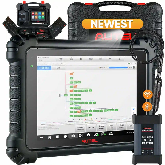 Autel MaxiSys MS909 Diagnostic Scanner with MaxiFlash VCI, J2534 ECU Programming & Coding, Bi-Directional Control, 36+ Special Services, Same as Ultra/ MS919, Free MSOAK Scope