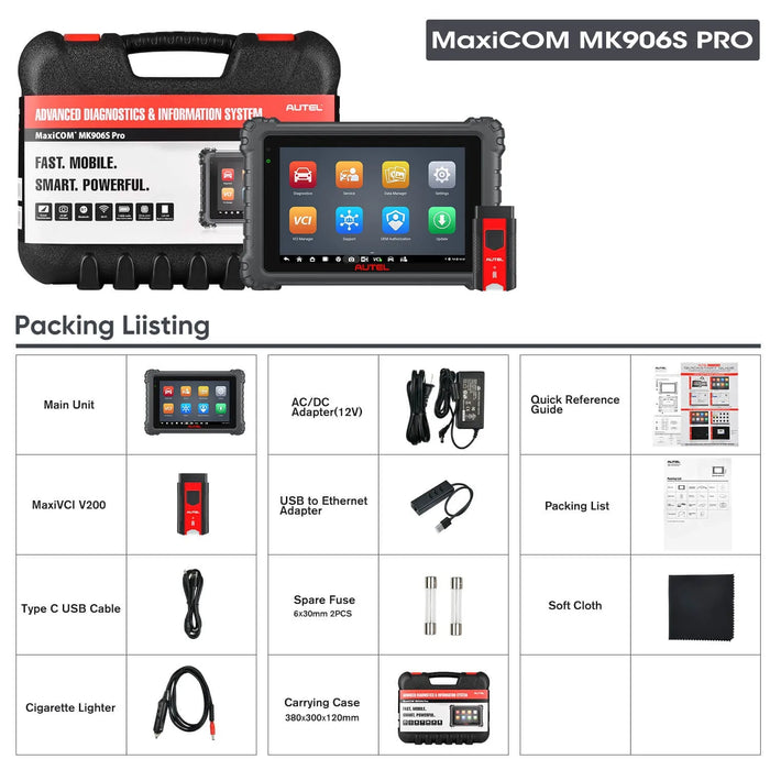 Autel MaxiCOM MK906S PRO Scanner Upgraded of MS906 Pro/MK906BT/MK906 Pro Diagnostic Tool with Advanced ECU Coding, Bi-Directional Control & 36+ Services