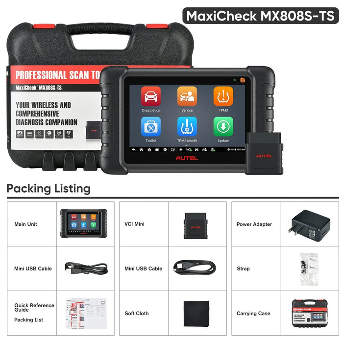 Autel MaxiCheck MX808S-TS Car Scanner, 2025 Bi-directional Tool with 30+ Service, Updated of MX808TS/MX808S/MK808TS