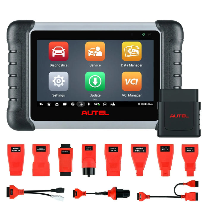 【2-Year Free Update】Autel MaxiPRO MP808BT PRO KIT Automotive Full System Diagnostic Scanner with OBD1 Adapters, Supports Wireless Connection, Bi-Directional Control, 36 + Services