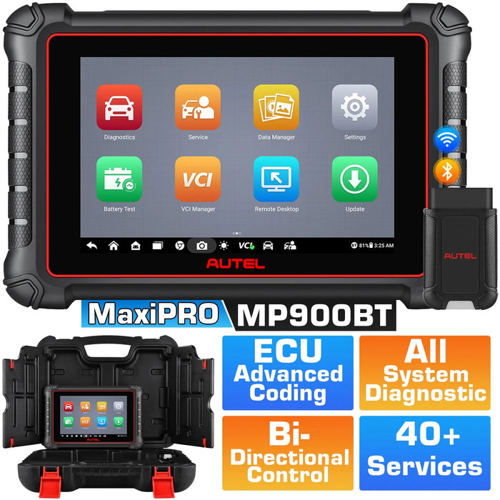 2025 Autel MaxiPRO MP900BT / MP900Z-BT Diagnostic Scanner OBD2 Tablet Tool, 8'' Screen Advanced ECU Coding, OE-Level System Diagnostic, Pre & Post Scan, DoIP CAN FD Protocols Supported, Upgraded Ver. Of MP808BT PRO
