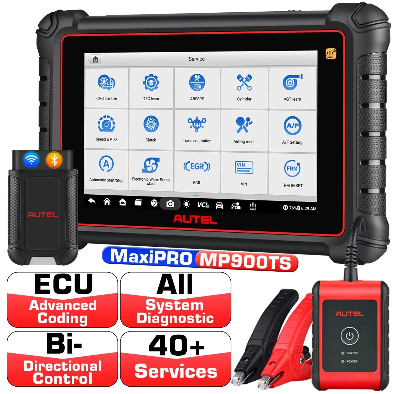 Autel MaxiPRO MP900TS Advanced TPMS Relearn Reset Programming Tool Diagnostic Scanner, 8'' Screen All System Diagnostic, Pre & Post Scan, DoIP CAN FD Protocols Supported, Upgraded Ver. Of MP808Z-TS/MP808TS