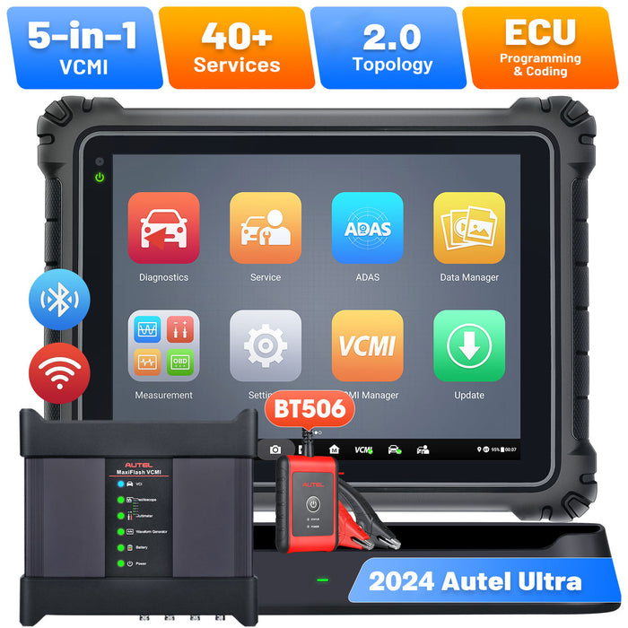 Autel Maxisys Ultra 2024 Top Intelligent Diagnostic Tool with 5-in-1 VCMI,  Topology Map, 40+ Services, ECU Programming & Coding (Upgraded Ver. of 