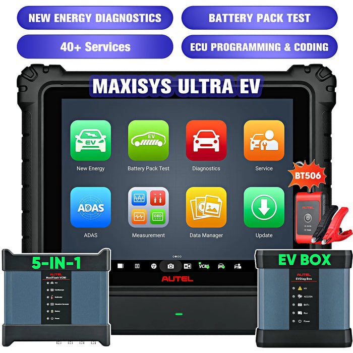 Autel Maxisys Ultra EV (Global Version) Electric Car Diagnostic Scanner, High-Voltage System Diagnose & Battery Pack Test, Online ECU Programming / Coding, Topology Map, 40+ Services, Limited-time Free MSOAK Scope