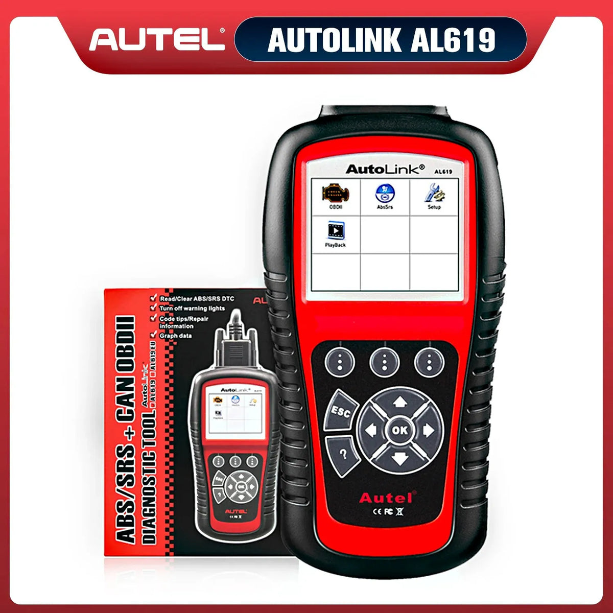 Autolink Reader AUTEL AutoLink AL619 Code Reader Tool Free Delivery — OBDPRICE