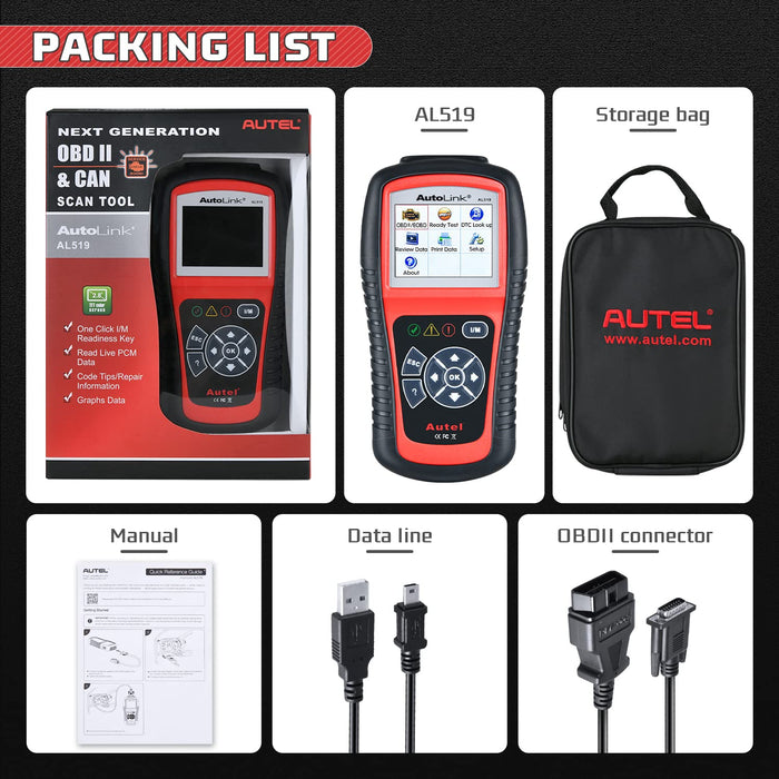 Autel AutoLink AL519 OBD2 Scanner Enhanced OBD ll Scan Tool with Mode 6 Engine Diagnostic Code Reader