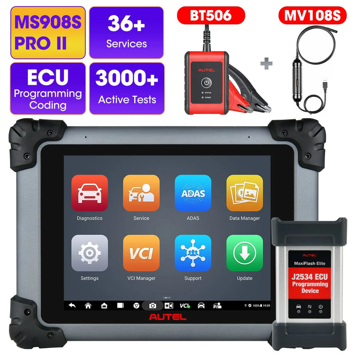 Autel MaxiSys MS908S Pro II Diagnostic Scan Tool, 2025 Newest Scanner with ECU Programming/ Coding, 36+ Services, Active Tests, Full Systems, Android 10, FCA Autoauth, Upgraded MS Elite/ MS908S Pro