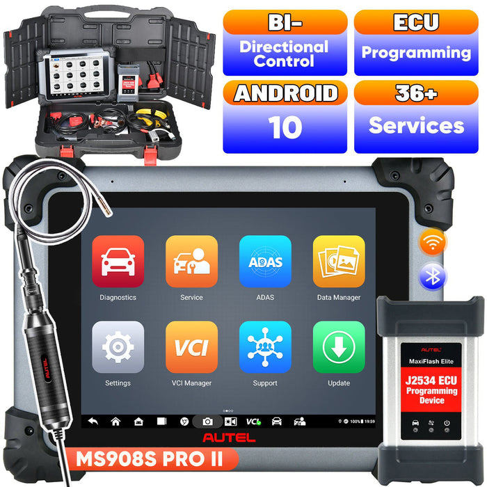 Autel MaxiSys MS908S Pro II Diagnostic Scan Tool, 2025 Newest Scanner with ECU Programming/ Coding, 36+ Services, Active Tests, Full Systems, Android 10, FCA Autoauth, Upgraded MS Elite/ MS908S Pro