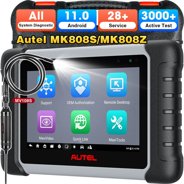 Autel MaxiCOM MK808S/MK808Z | Automotive Diagnostic Scanner | All System Diagnostics | 28+ Reset Service | 3000+ Active Test | NO IP Limitation | 2025 Upgraded of MK808/MX808