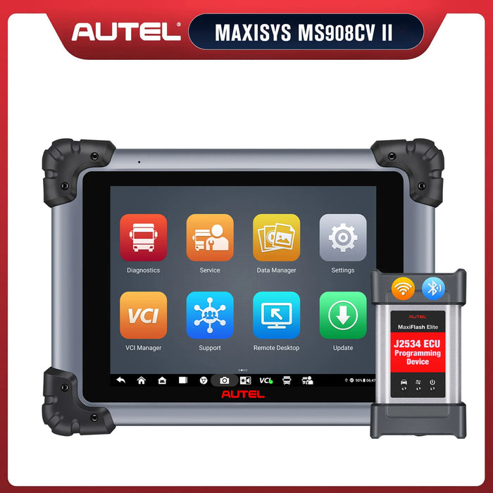 Autel Maxisys MS908CV II 2025 Heavy Duty Truck Scanner with J2534 ECU Programming, Diesel & Gasoline Scan Tool, Advanced ECU Coding, All System Diagnosis, Active Test, 64+ Service, Upgraded Ver. Of MS908CV