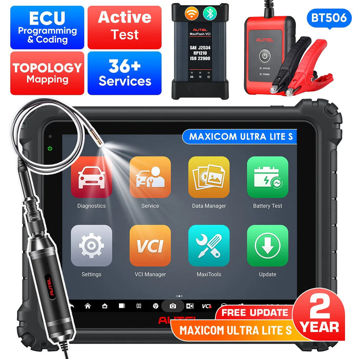 【2-Year Free Update】Autel MaxiCOM Ultra Lite S/ Ultra Lite All System Diagnostic Scanner, Motor TruSpeed Repair, New Topology 2.0, ECU Programming & Coding, 3000+ Active Test, 36+ Service, Upgrade Of Maxisys MS919/ Elite II Pro