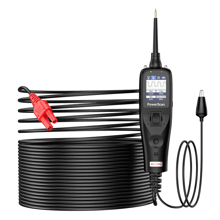 Autel PowerScan PS100 Circuit Tester-Black, Power Circuit Probe Tool, 12-24V Electrical Short Open Breaker Circuit Finder, AC/DC Current Resistance, Duty Cycle, & 20FT Extension Cord, for 99% Cars