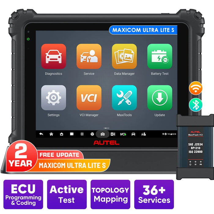 【2-Year Free Update】Autel MaxiCOM Ultra Lite S/ Ultra Lite All System Diagnostic Scanner, Motor TruSpeed Repair, New Topology 2.0, ECU Programming & Coding, 3000+ Active Test, 36+ Service, Upgrade Of Maxisys MS919/ Elite II Pro