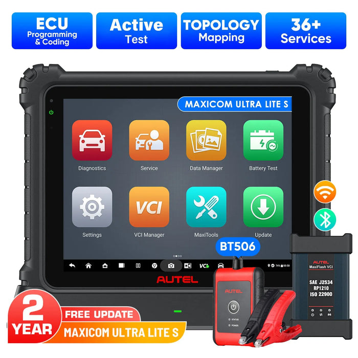 【2-Year Free Update】Autel MaxiCOM Ultra Lite S/ Ultra Lite All System Diagnostic Scanner, Motor TruSpeed Repair, New Topology 2.0, ECU Programming & Coding, 3000+ Active Test, 36+ Service, Upgrade Of Maxisys MS919/ Elite II Pro