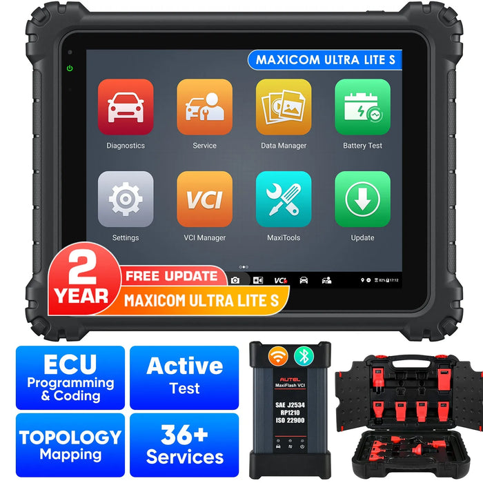 【2-Year Free Update】Autel MaxiCOM Ultra Lite S/ Ultra Lite All System Diagnostic Scanner, Motor TruSpeed Repair, New Topology 2.0, ECU Programming & Coding, 3000+ Active Test, 36+ Service, Upgrade Of Maxisys MS919/ Elite II Pro