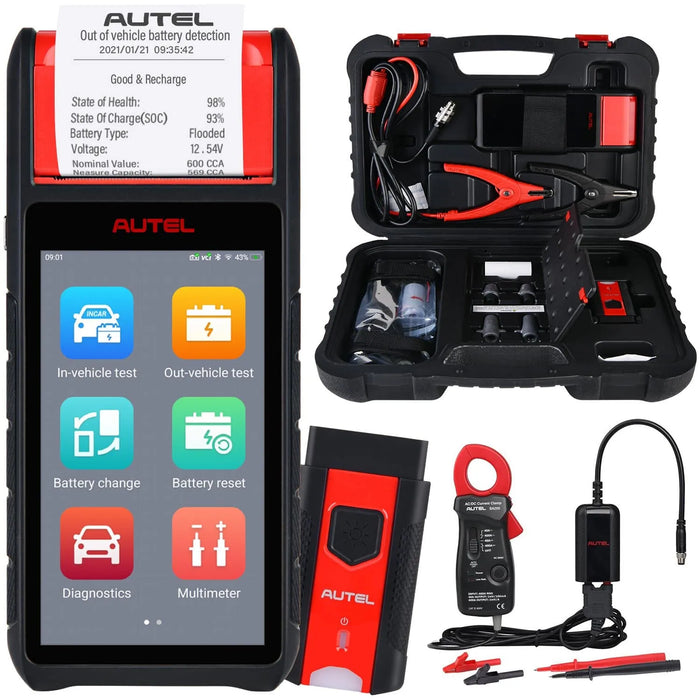 Autel MaxiBAS BT608 BTAK Car Battery Tester & Electrical System Diagnostic Tool with Battery Tester Accessory Kit