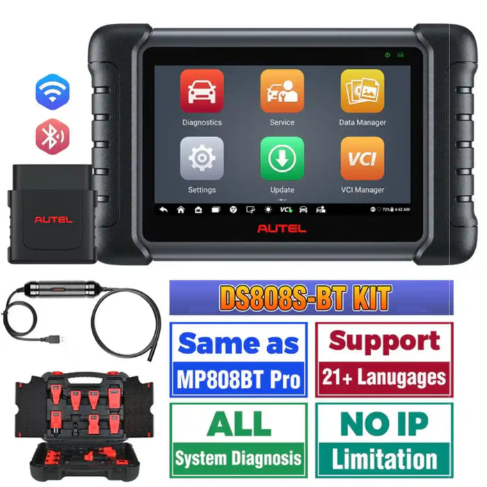 Autel MaxiDAS DS808S-BT KIT Full System Diagnostic Scanner with OBDII Adapters, Android 11, Bi-Directional Control, Advanced ECU Coding as MS906 Pro, Upgraded Ver. of DS808/MP808