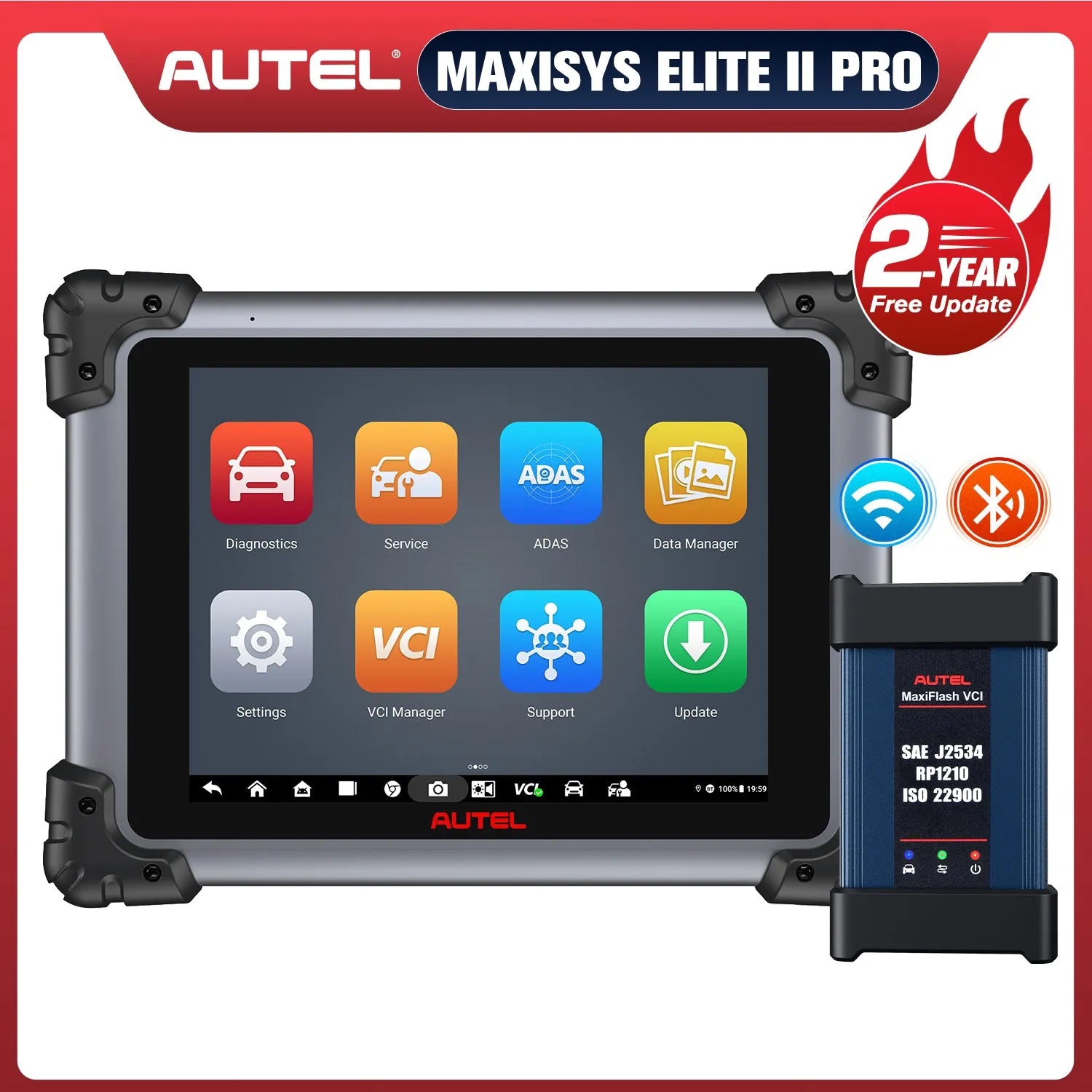 【2-Year Free Update】Autel Maxisys Elite II Pro Diagnostic Tool, ECU Programming&Coding,  Auto Scan 2.0, Full-System Dignostics, Bi-Directional Controls Scanner With MaxiFlash VCI, 38+ Services, Upgrade Of Maxisys Elite/Elite II/MS908 PRO