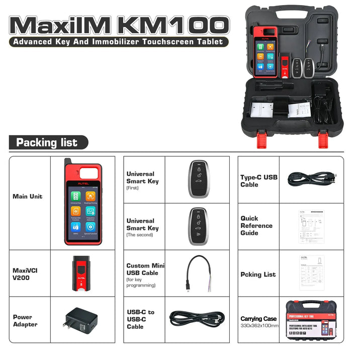 KM100 PACKAGE LIST
