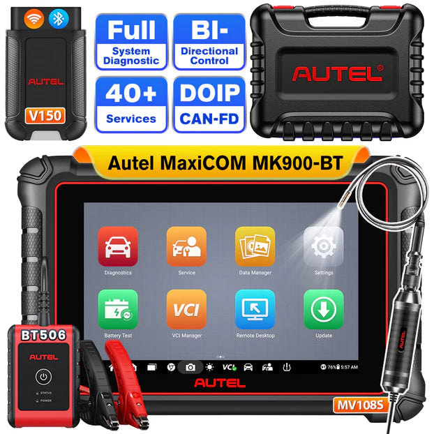 Autel MaxiCOM MK900BT MK900-BT Automotive Full System Diagnostic Scanner with Android 11.0, Bi-Directional Control,DoIP/CAN FD, 40+ Services, Upgraded Ver. Of MK808BT/MK808BT PRO Scanner