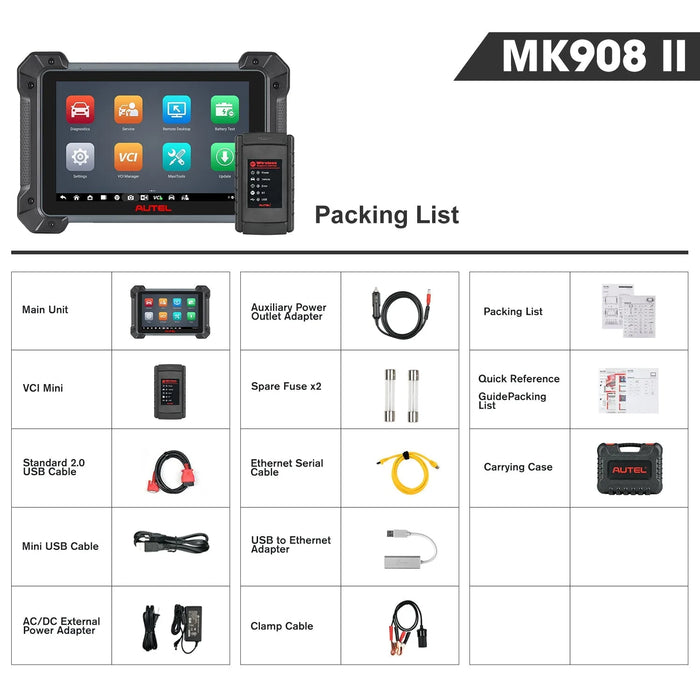 Autel MaxiCOM MK908 II OE-Level Full Systems Automotive Diagnostic Tool, Support Active Test, Upgraded Version of Autel MK908/MS908