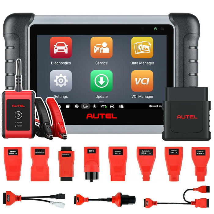 【2-Year Free Update】Autel MaxiPRO MP808BT PRO KIT Automotive Full System Diagnostic Scanner with OBD1 Adapters, Supports Wireless Connection, Bi-Directional Control, 36 + Services