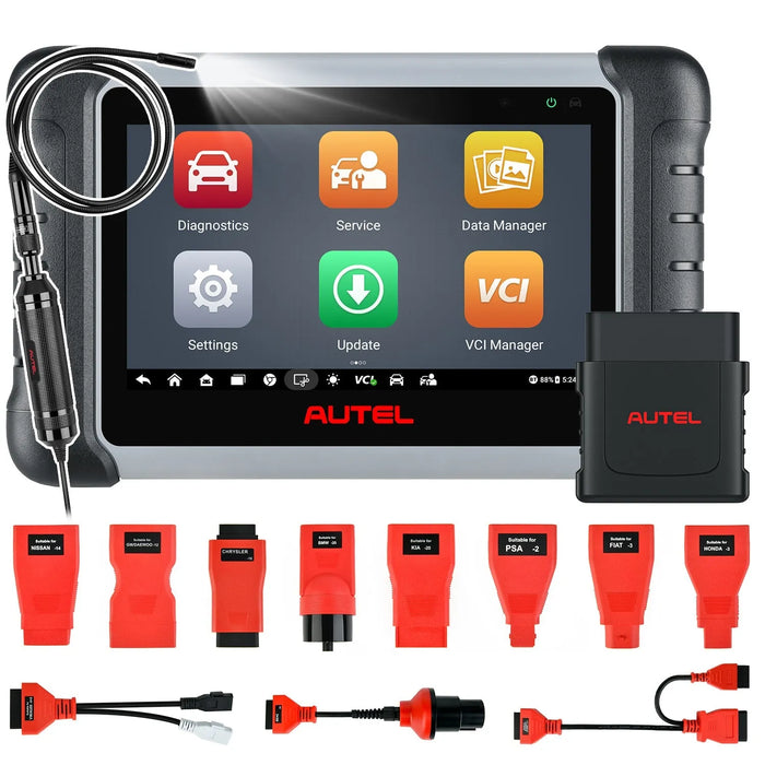 【2-Year Free Update】Autel MaxiPRO MP808BT PRO KIT Automotive Full System Diagnostic Scanner with OBD1 Adapters, Supports Wireless Connection, Bi-Directional Control, 36 + Services