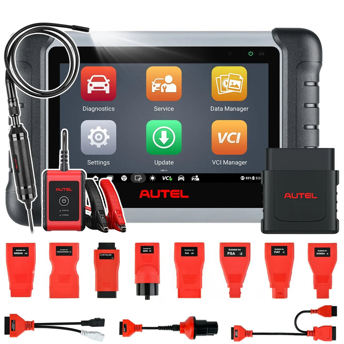 【2-Year Free Update】Autel MaxiPRO MP808BT PRO KIT Automotive Full System Diagnostic Scanner with OBD1 Adapters, Supports Wireless Connection, Bi-Directional Control, 36 + Services