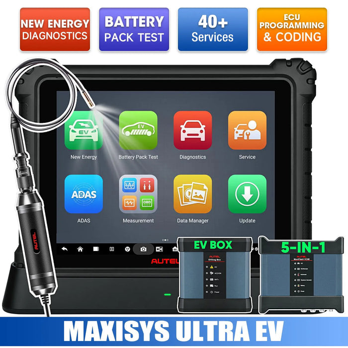 Autel Maxisys Ultra EV (Global Version) Electric Car Diagnostic Scanner, High-Voltage System Diagnose & Battery Pack Test, Online ECU Programming / Coding, Topology Map, 40+ Services, Limited-time Free MSOAK Scope
