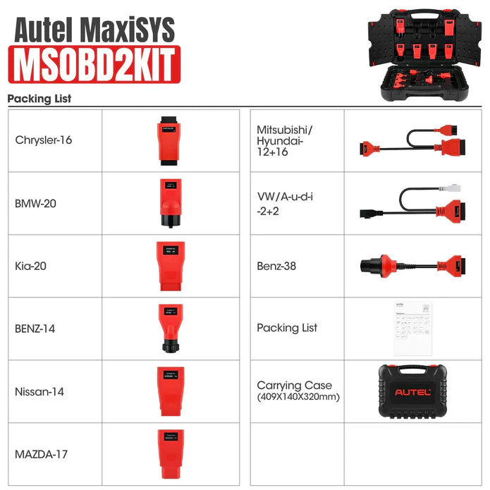 Autel MaxiSYS MSOBD2KIT Non-OBDII Adapter Kit for Autel MSUltra, Ultra Lite, MS919, MS909, TS608 and MX808