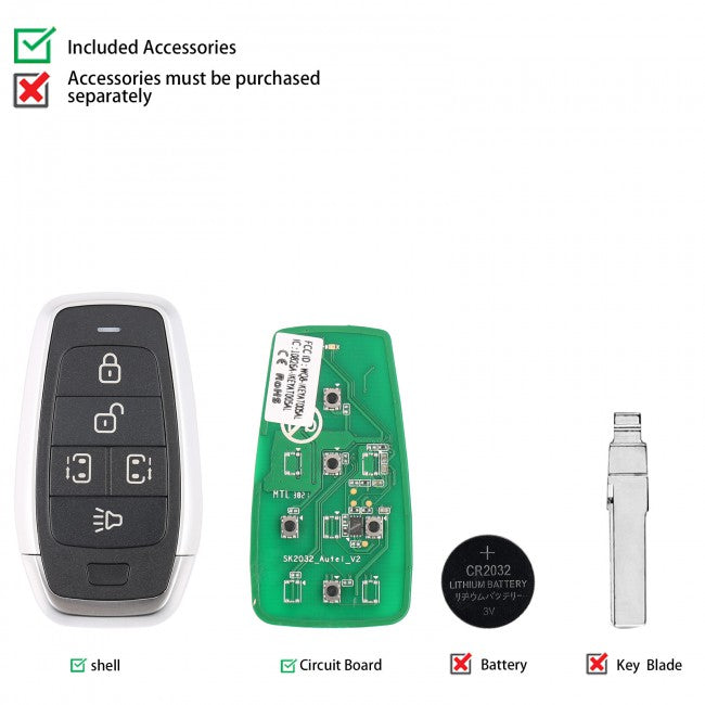 AUTEL IKEYAT005CL Independent 5-Button Universal Smart Key