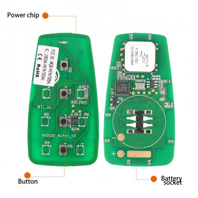 AUTEL IKEYAT004CL Independent 4 Button Universal Smart Key internal