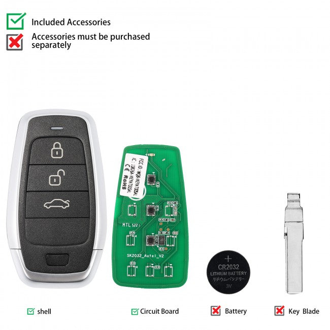 Independent 3 Buttons Key AUTEL IKEYAT003BL 