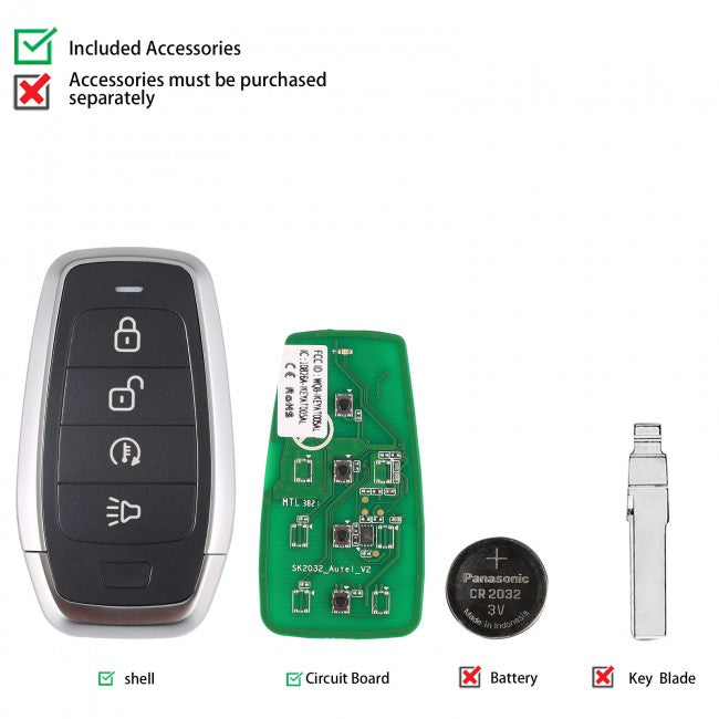 AUTEL IKEYAT004DL 4 Button Universal Smart Key