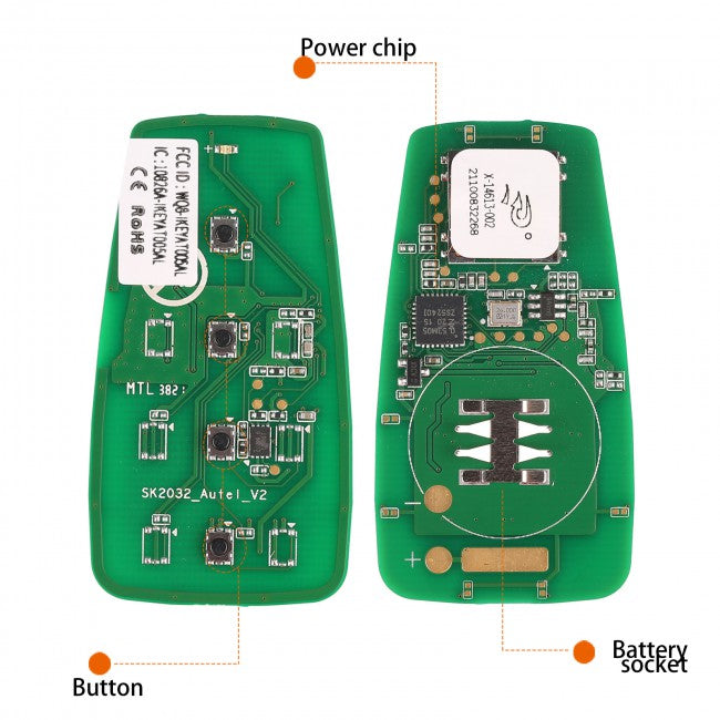 AUTEL IKEYAT004DL Independent 4 Button Universal Smart Key internal