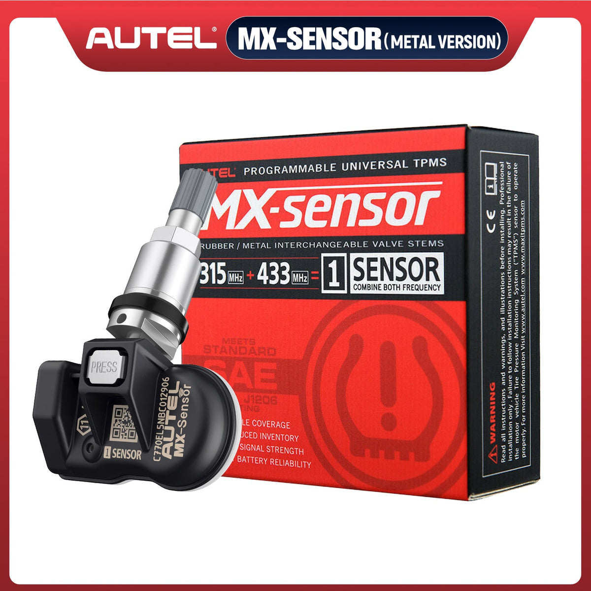 Autel MX-Sensor 315MHz&433MHz 2in1 TPMS Sensor — obdprice.ca